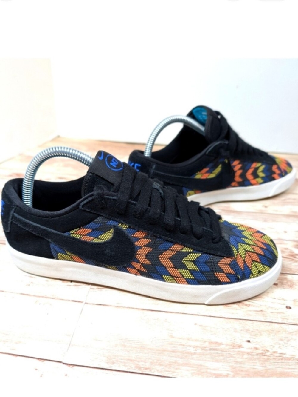 Nike Blazer Low N7 Black Orange Yellow Blue Aztec Design Men's Size 6.5